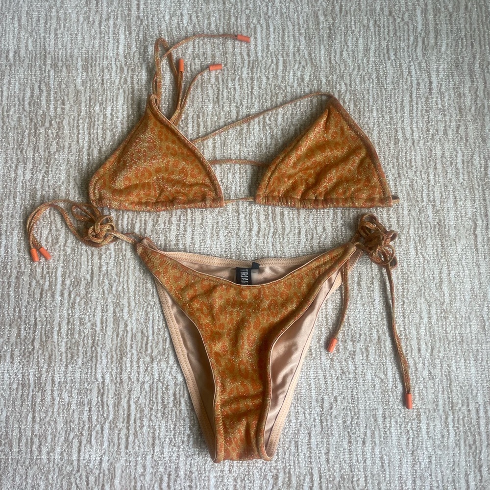 TRIANGL LEOPARD BIKINI SET| ORANGE